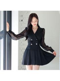 Korean Style Sleeve Hollow Out Drape Dress