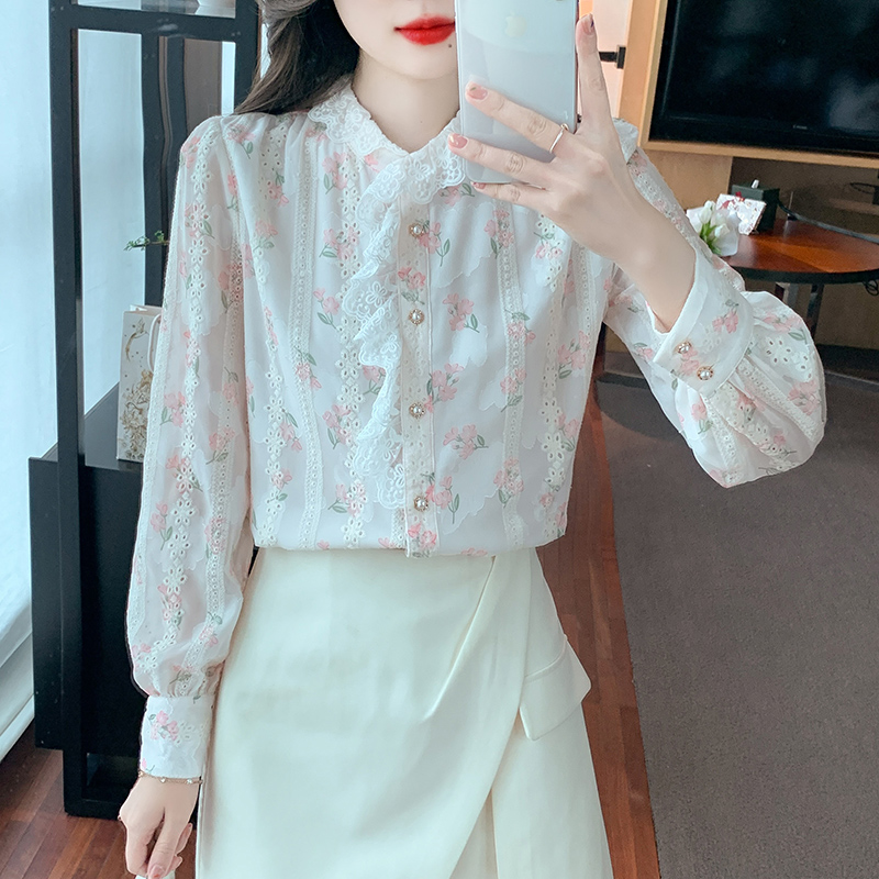 emperament lace Matching  show  thin Western style shirts