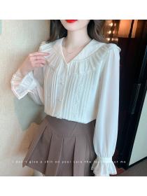 Spring chiffon shirt France style bottoming shirt