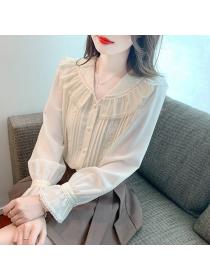 Spring chiffon shirt France style bottoming shirt