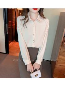 All-match Western style tops spring simple shirt