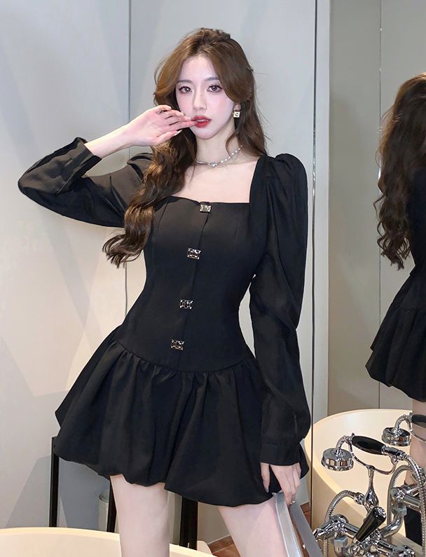 Bowknot Matching Fashion Drape Slim Dress