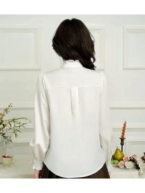 Inside the ride cstand collar tops lace white shirt