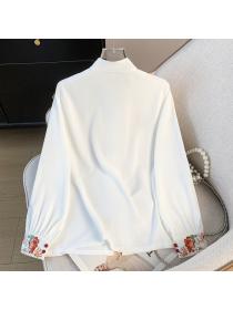 Classical retro tops long sleeve national style shirt