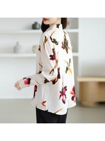 Long sleeve shirt printing chiffon shirt