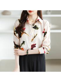 Long sleeve shirt printing chiffon shirt