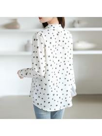 Western style shirt polka dot cardigan for women