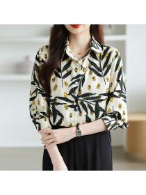 Long sleeve tops temperament shirt for women