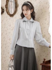 France style spring bow tender shirt