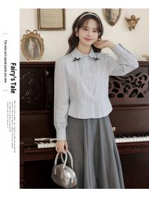 France style spring bow tender shirt