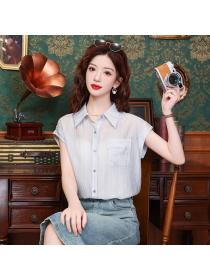 Unique Western style shirt maiden summer tops