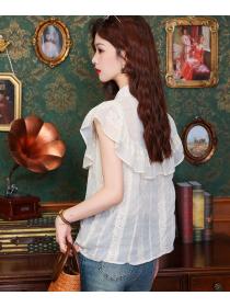 Sweet summer unique shirt tender France style lace tops